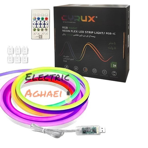 ۵ریسه نئون هوشمند متر رنگی RGB برنامه پذیر سایروکس