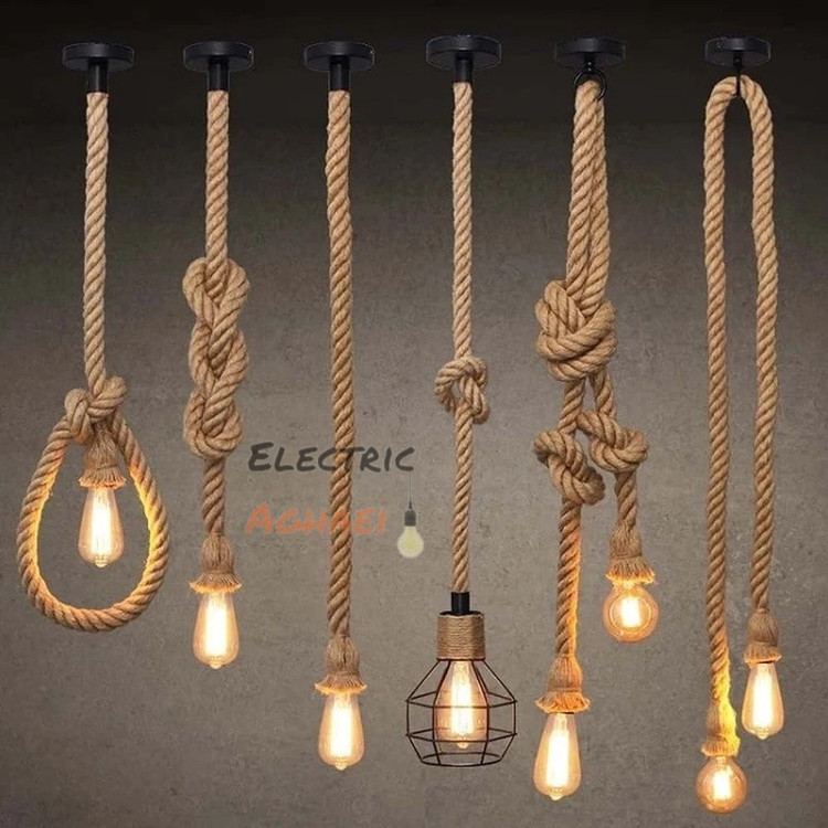 آویز چراغ کنفی با سرپیچ E27